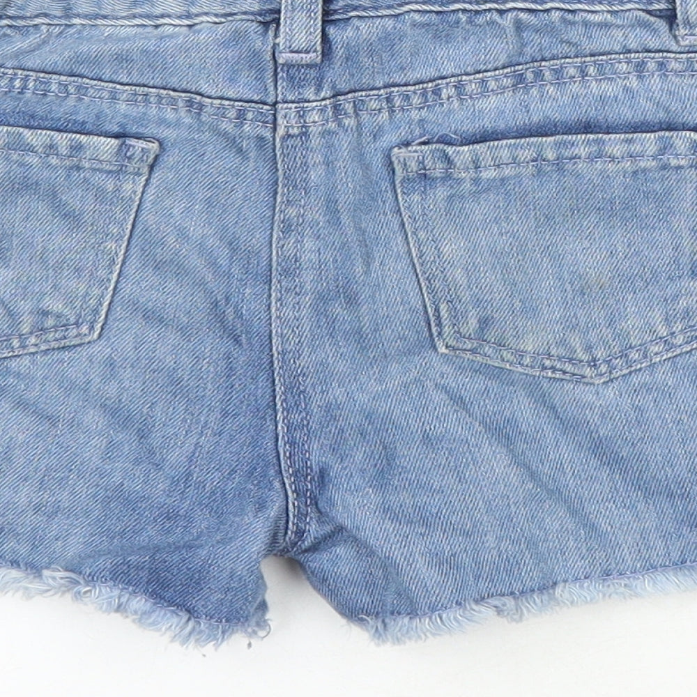 I love girlswear Girls Blue 100% Cotton Hot Pants Shorts Size 6 Years Regular - Sequin Detail