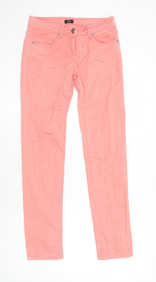 Womens UK Size 10 F&F Regular Fit Skinny Pink Jeans