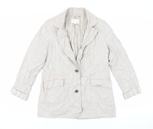 NEXT Womens Beige Jacket Blazer Size 8 Button