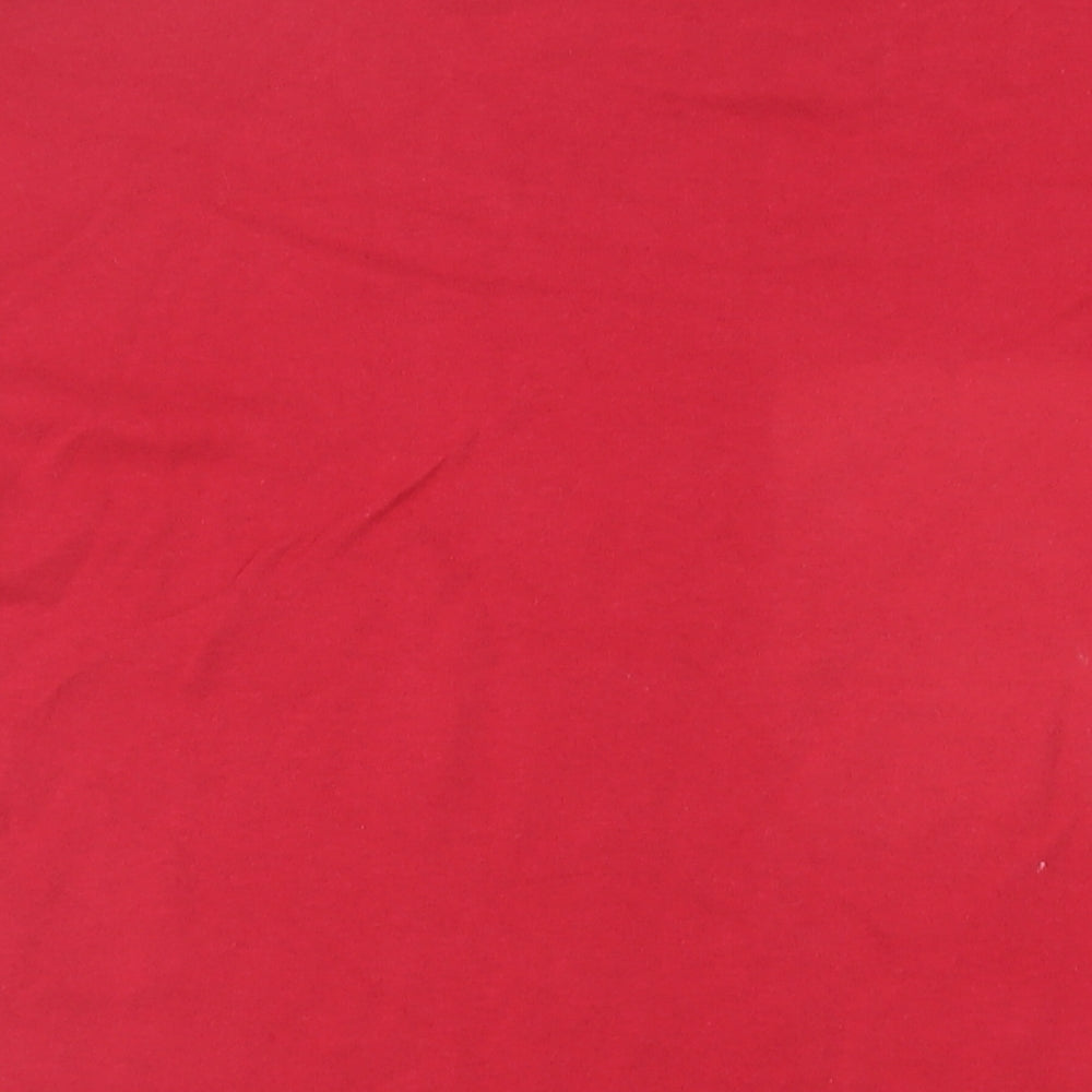 Essentials Mens Red Cotton T-Shirt Size L Crew Neck