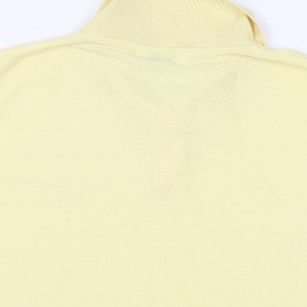Lexy Mens Yellow Polyester Polo Size M Collared Button - Vintage