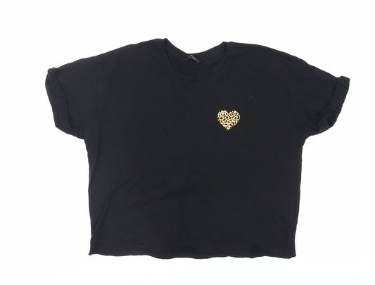 Womens UK Size 8 New Look Black Basic T-Shirt