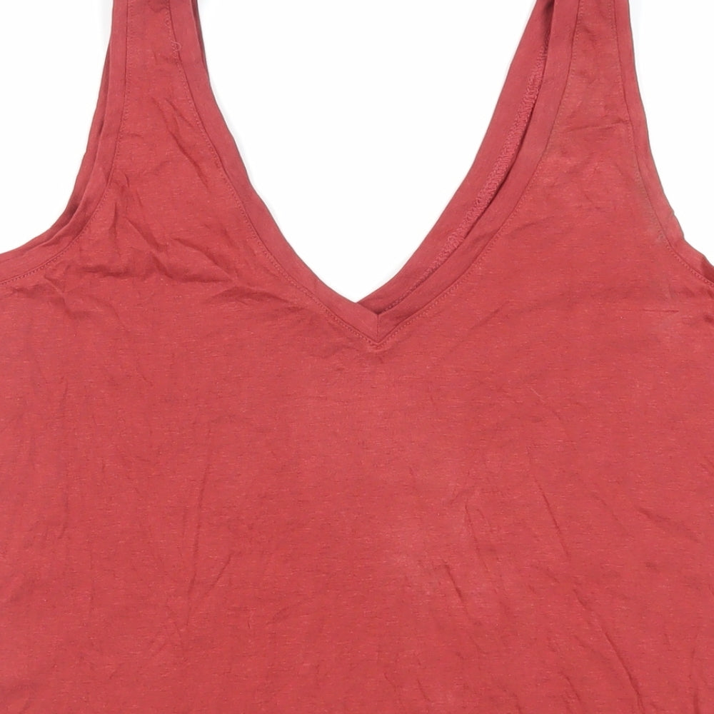 Womens UK Size 10 Marks and Spencer Red Basic Tank
