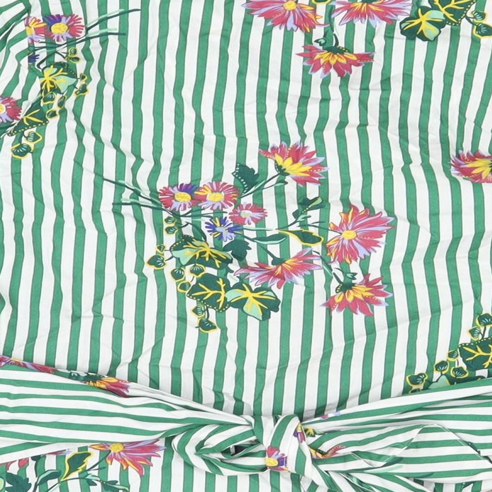 Womens UK Size 10 Marks and Spencer Green Wrap T-Shirt