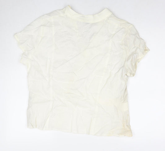 Autograph Womens White Linen Basic Blouse Size 22 V-Neck