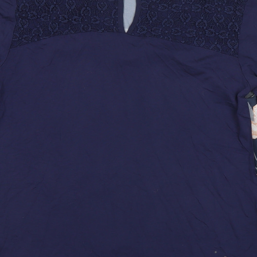 Womens UK Size S Oasis Blue Basic Blouse