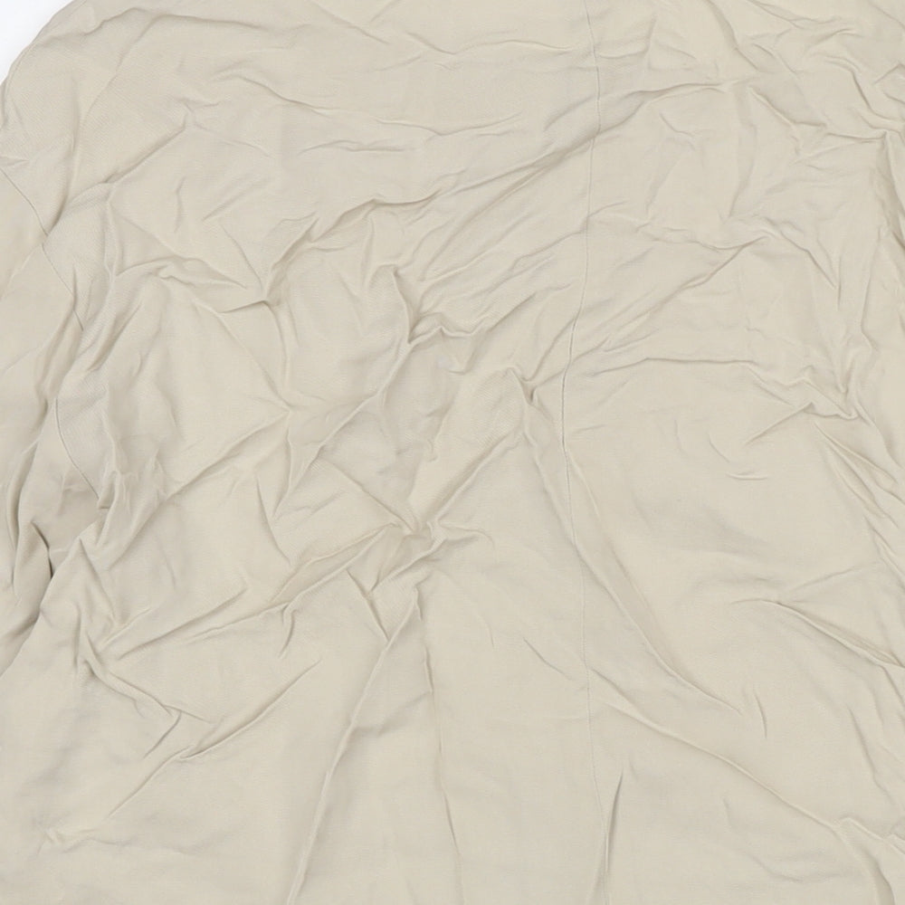 Womens UK Size M Zara Beige Basic Blouse