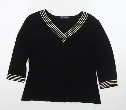 Womens UK Size 12 Just Elegance Black Pullover Jumper