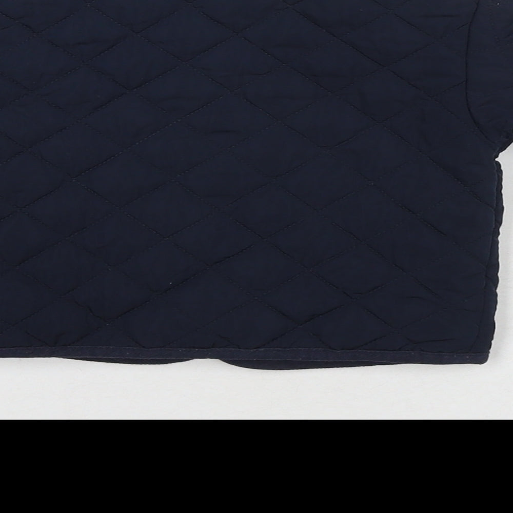 mamas & papas Boys Blue Quilted Jacket Size 6-9 Months Snap