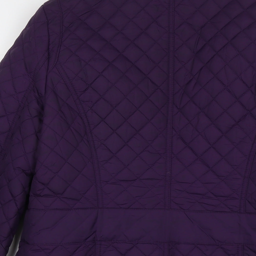 Womens UK Size 14 Debenhams Purple Quilted Coat