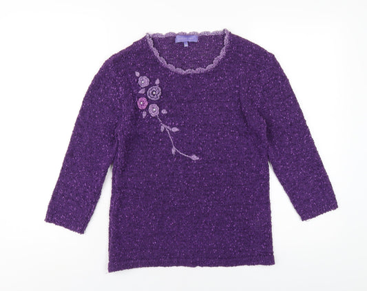 Womens UK Size M Autonomy Purple Pullover Jumper