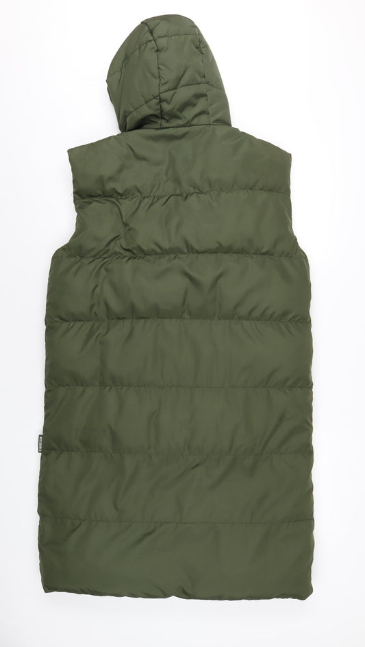 Missguided Womens Green Gilet Coat Size 6 Zip