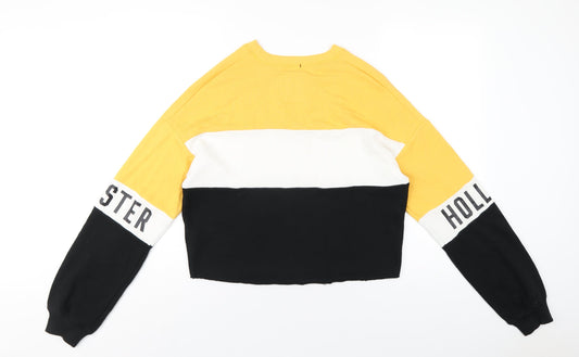 Hollister Womens Black Striped Cotton Pullover Sweatshirt Size XS Pullover