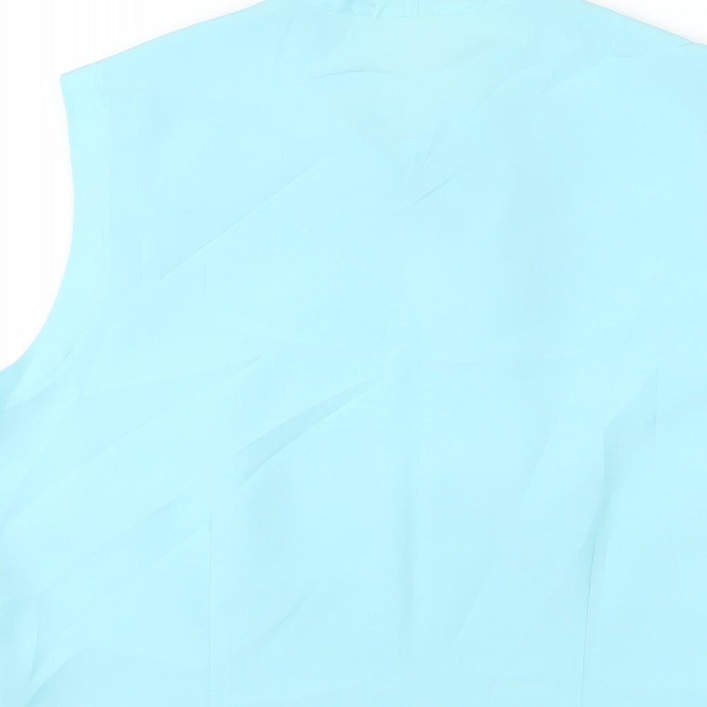 Lakeland Womens Blue Polyester Basic Blouse Size 12 Round Neck