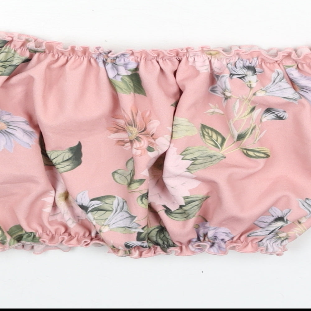 Womens UK Size 8 New Look Pink Cropped Blouse