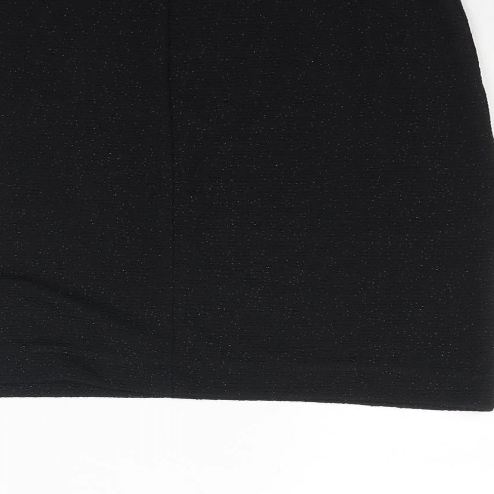 Monki Womens Black Polyester Bandage Skirt Size 28 in - Glitter