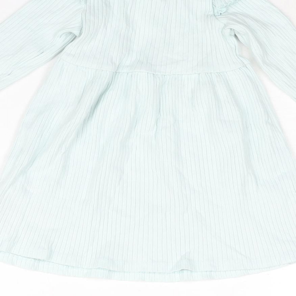 Disney Girls Blue Cotton A-Line Size 12-18 Months Round Neck Button - Daisy Duck Print