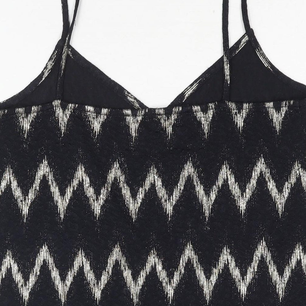 Womens UK Size 10 Topshop Black Basic Tank