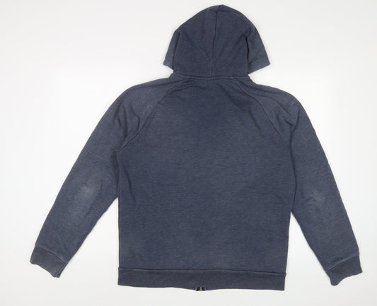 Topman Mens Blue Cotton Full Zip Hoodie Size L
