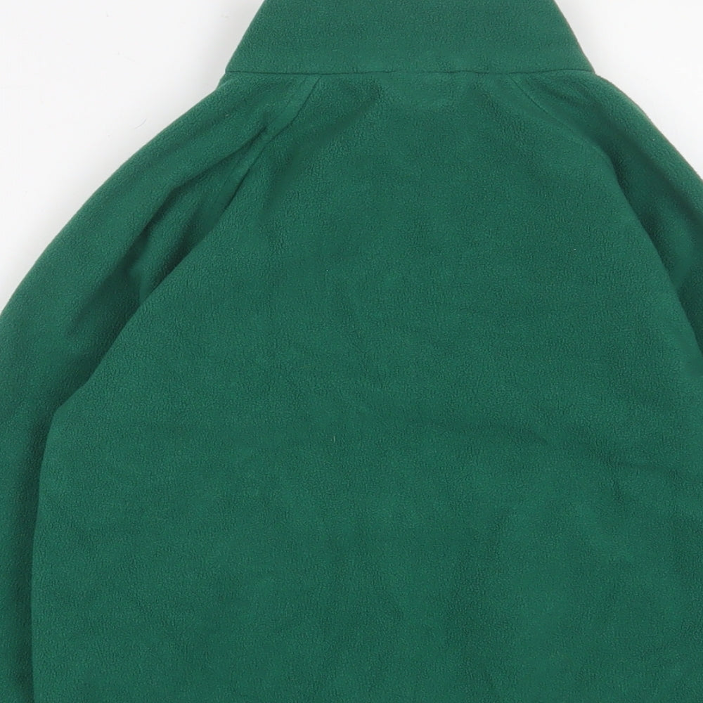Brand and care label for FIX boys’ green jacket, size 5-6, years zip