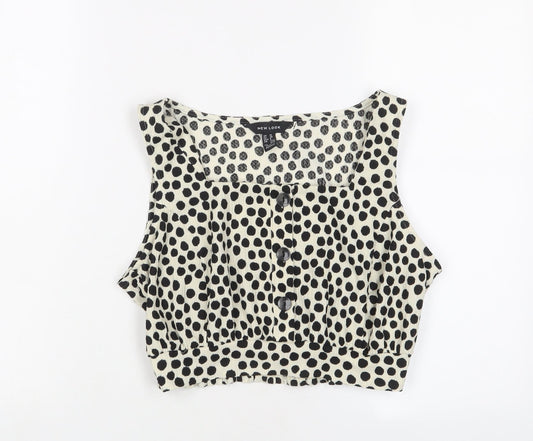 Womens UK Size 10 New Look Beige Cropped Tank
