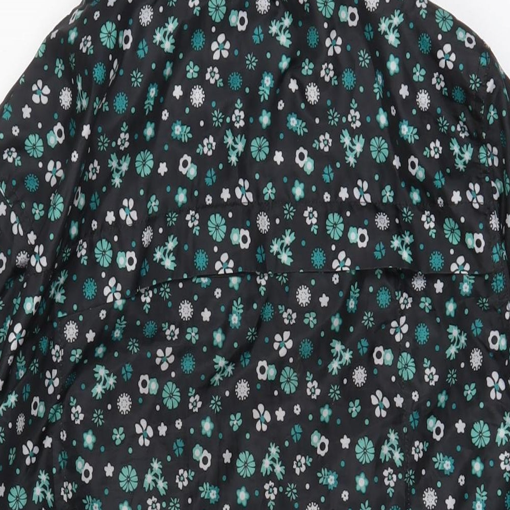 Avenue Womens Black Floral Jacket Size 12 Zip