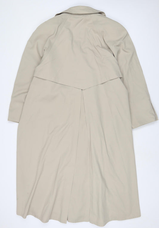 Four seasons Womens Beige Overcoat Coat Size 14 Button
