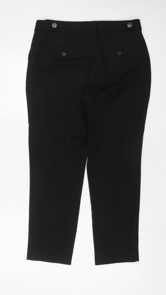 Womens UK Size 12 NEXT Regular Fit Black Trousers