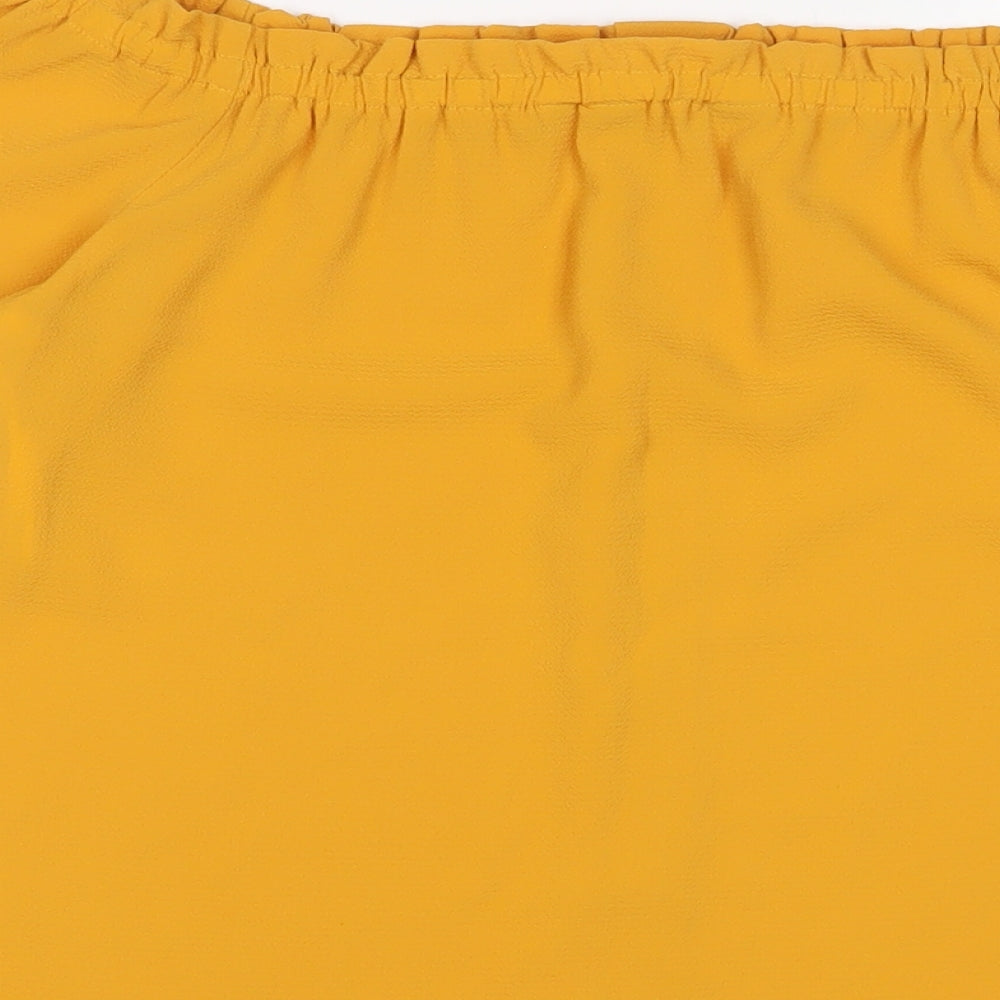 Womens UK Size 12 Dorothy Perkins Yellow Basic T-Shirt