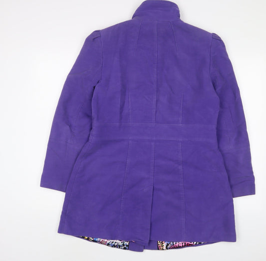 Per Una Womens Purple Overcoat Coat Size 14 Button