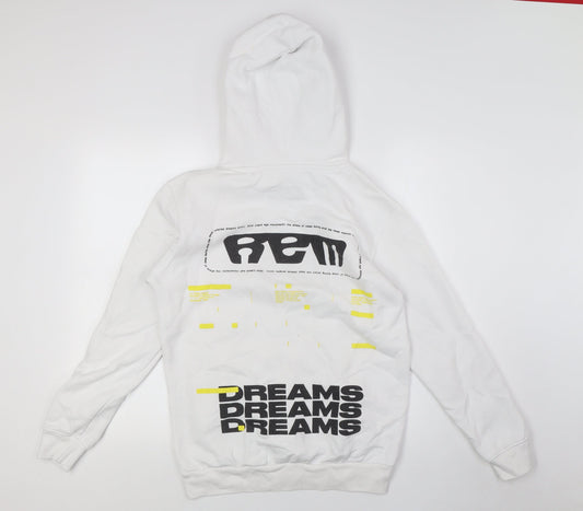 Bershka Womens White Cotton Pullover Sweatshirt Size XS - Real Dream