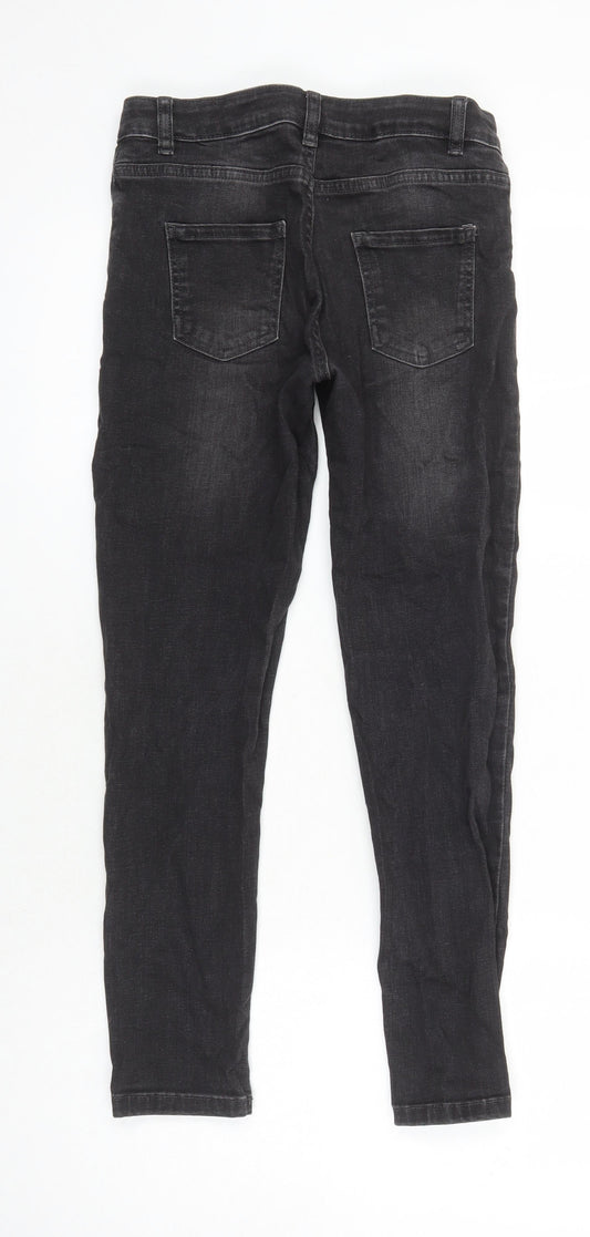 NEXT Womens Black Cotton Skinny Jeans Size 12 L23 in Slim