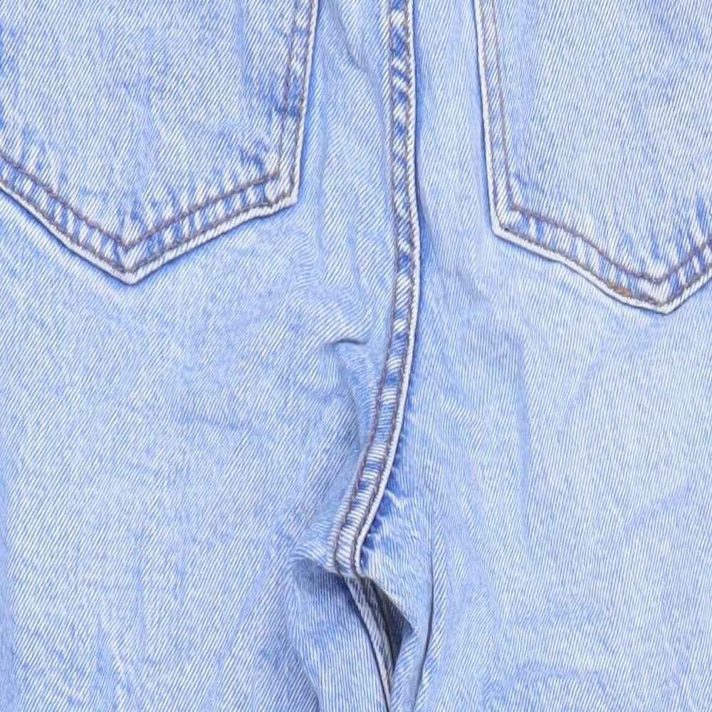 New Look Womens Blue Cotton Mom Jeans Size 8 L25 in Regular