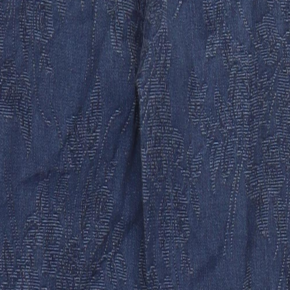 M&S Womens Blue Cotton Straight Jeans Size 8 L25 in Regular