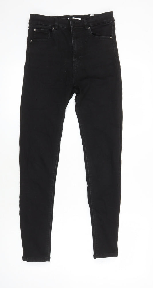Womens UK Size 10 Pull&Bear Regular Fit Skinny Black Jeans