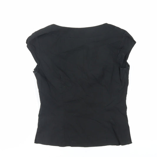 Womens UK Size 10 River Island Black Basic Blouse