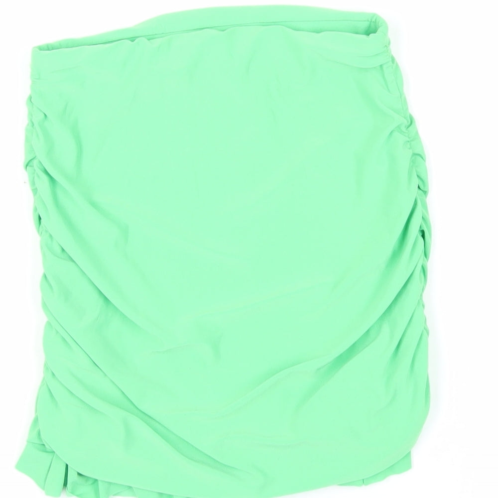 Womens UK Size 6 PRETTYLITTLETHING Green Cropped Blouse