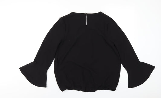 Womens UK Size 10 Klass Black Basic T-Shirt