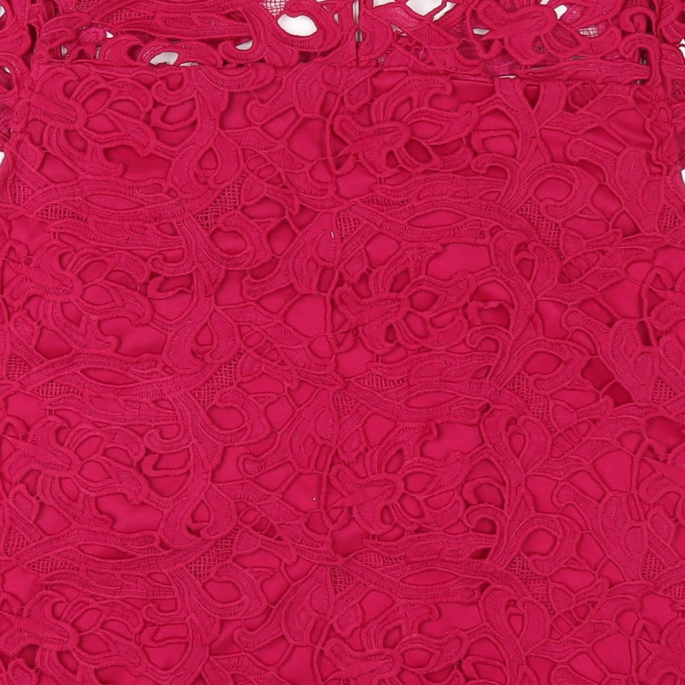 Womens UK Size 14 Dorothy Perkins Pink Basic T-Shirt