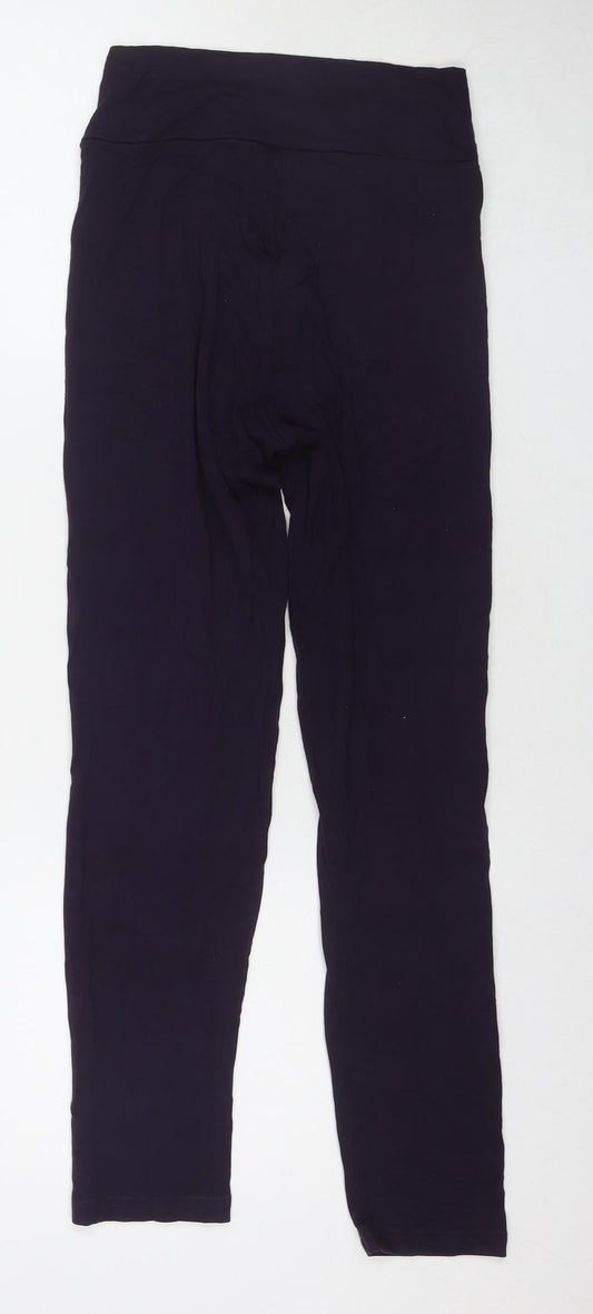 Wallis Womens Purple Viscose Pedal Pusher Leggings Size L L26 in Regular Pullover