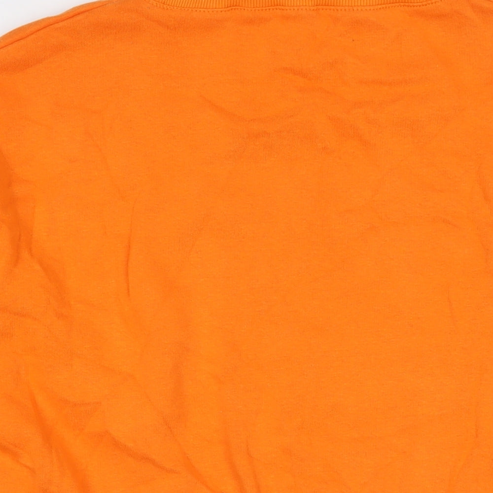 Rising Womens Orange Cotton Pullover Sweatshirt Size XL Pullover - Shirt Detail Icons