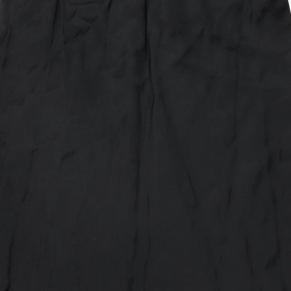 Marks and Spencer Womens Black Acetate Flare Skirt Size 12