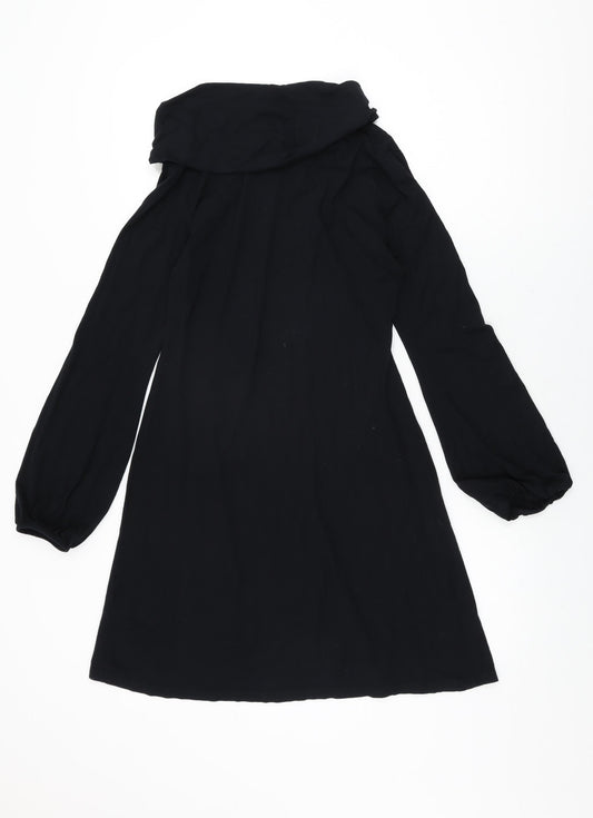 Dorothy Perkins Womens Black Viscose Shift Size 10 Round Neck Pullover
