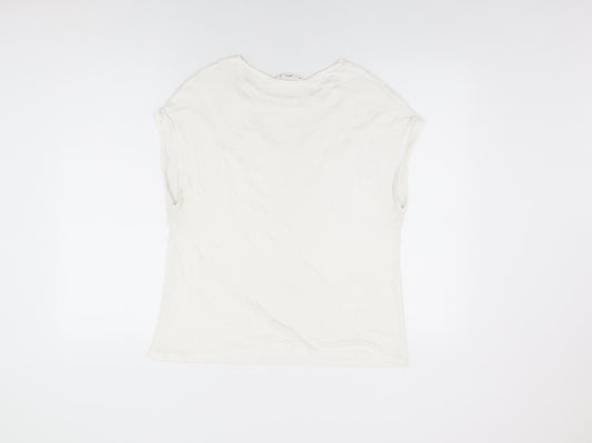 Womens UK Size M Mango White Basic Blouse