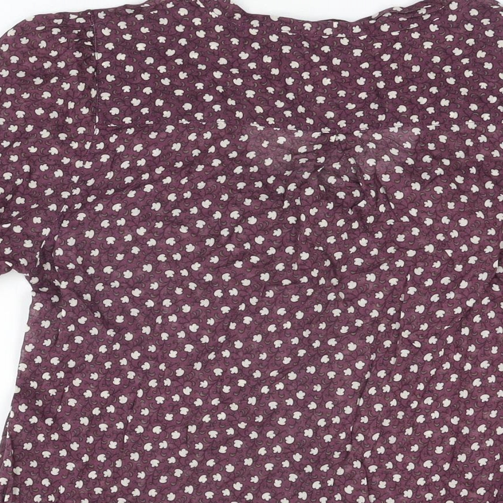 Womens UK Size 10 Topshop Purple Basic Button-Up