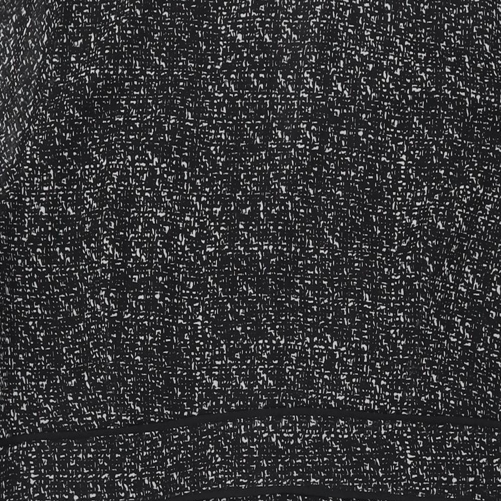 Autograph Womens Black Geometric Polyester A-Line Size 20 V-Neck Zip