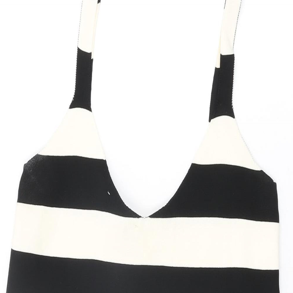 Womens UK Size XS Stradivarius Ivory Basic T-Shirt