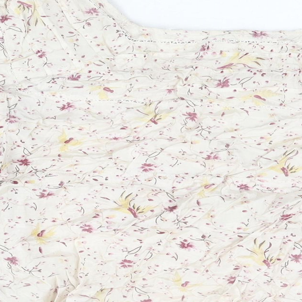 Womens UK Size 10 Label Lab Ivory Basic T-Shirt