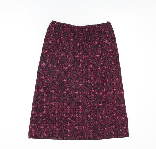 AMARANTO Womens Pink Geometric Polyester Flare Skirt Size 12