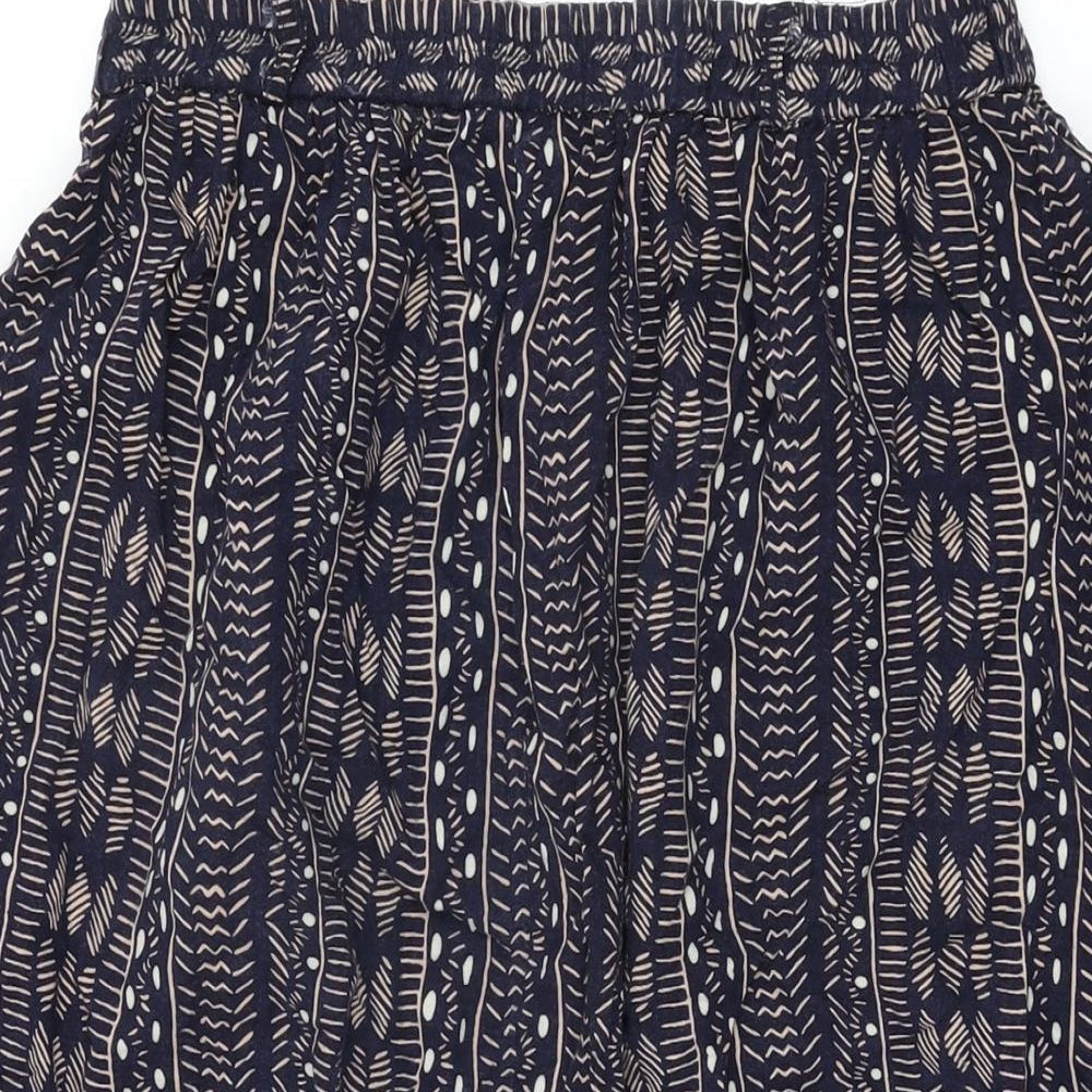 Classic Collection Womens Blue Geometric Viscose Swing Skirt Size 16